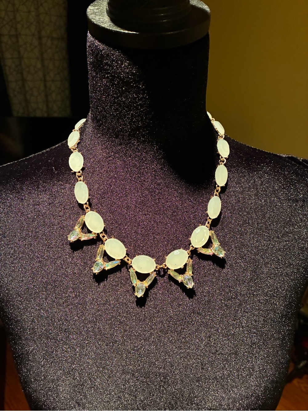 Opalescent White Statement Necklace - Women Jewelry